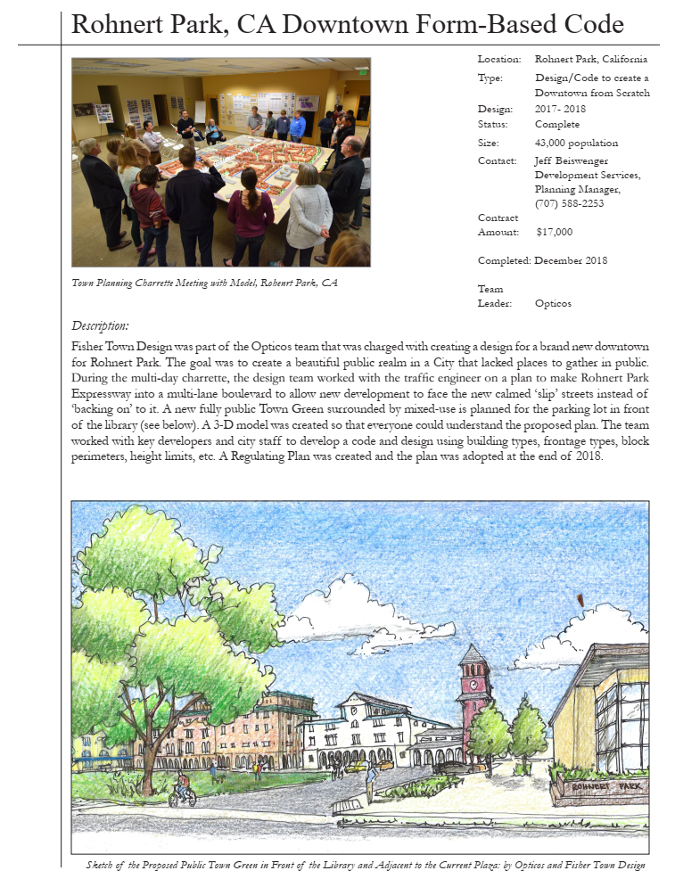 Rohnert Park Downtown Form-Based Code